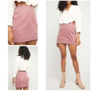 NWT Free People Modern Femme Vegan Suede Skirt4​​​​​
